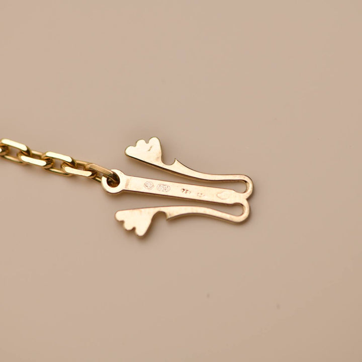 Second Hand Authentic Van Cleef Magic Alhambra Malachite 16 Motifs Necklace 18K Yellow Gold