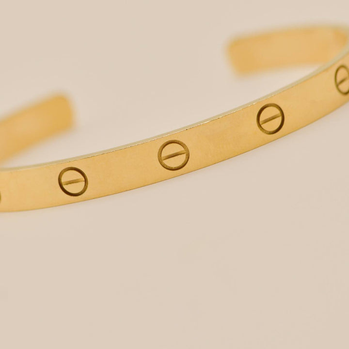 Authentic Preowned Cartier Love Cuff 18K Yellow Gold Size 18