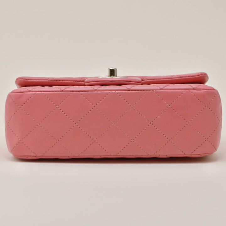 Authentic Preloved Chanel Mini Classic Flap Bag Pink Quilted Lambskin Leather