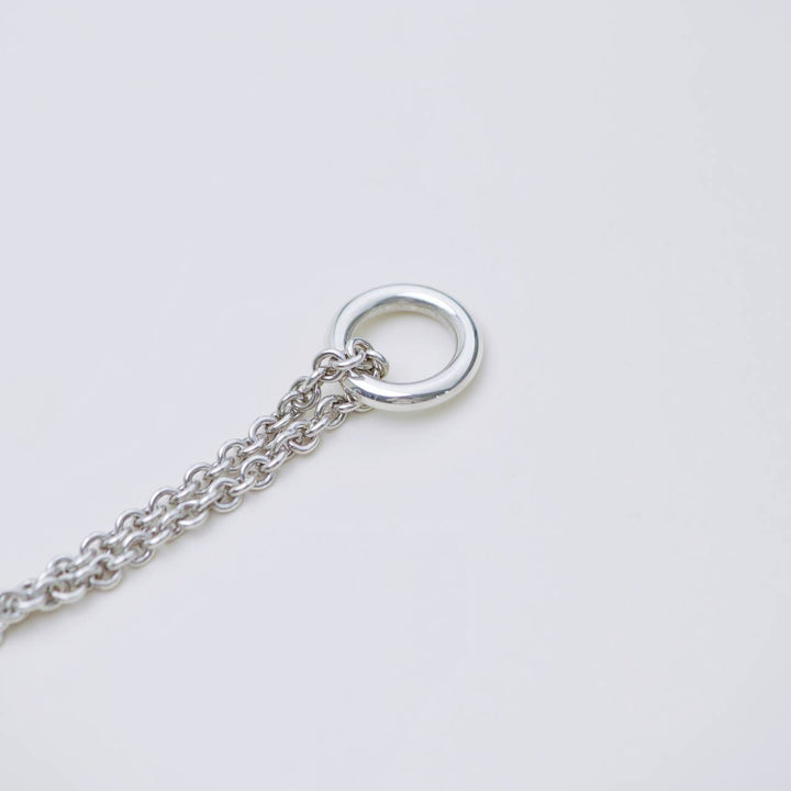 Authentic Used Hermès Galop Horse Motif Silver Necklace Large Model