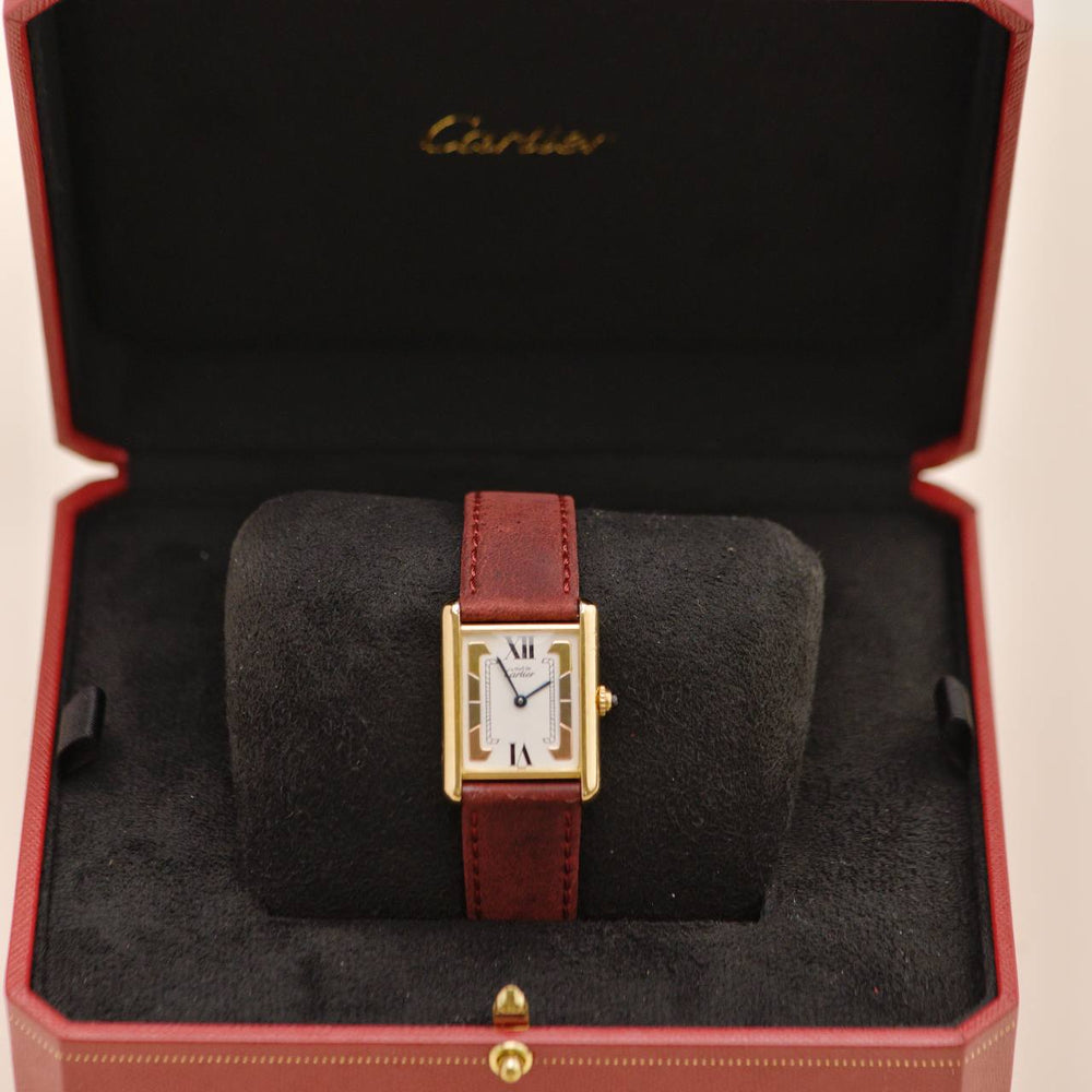 Authentic Preloved Cartier Tank Must Vermeil Watch Large Model, reference W1006254