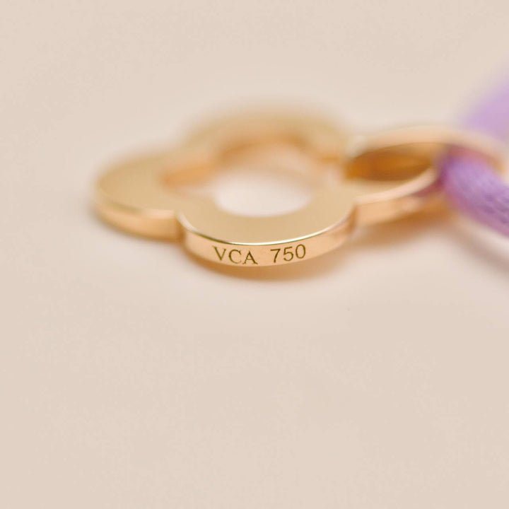 Second Hand Authentic VCA Byzantine Alhambra 18K Rose Gold Cord Bracelet