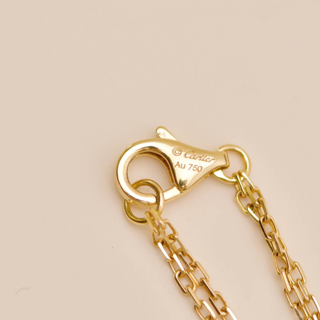 Second Hand Cartier Panthère Tsavorite Onyx 18K Yellow Gold Pendant Necklace