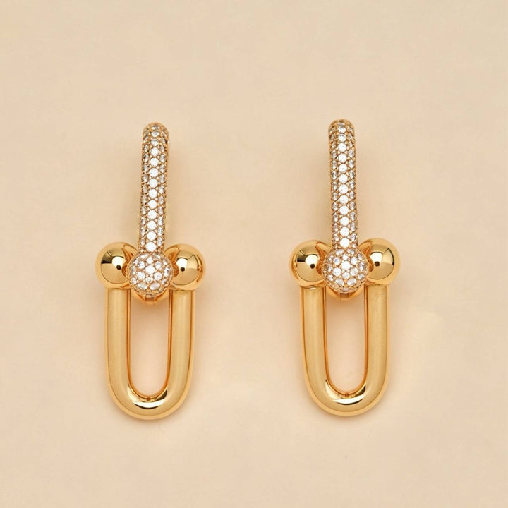 Tiffany & Co. HardWear Large Link Pavé Diamond 18K Rose Gold Earrings
