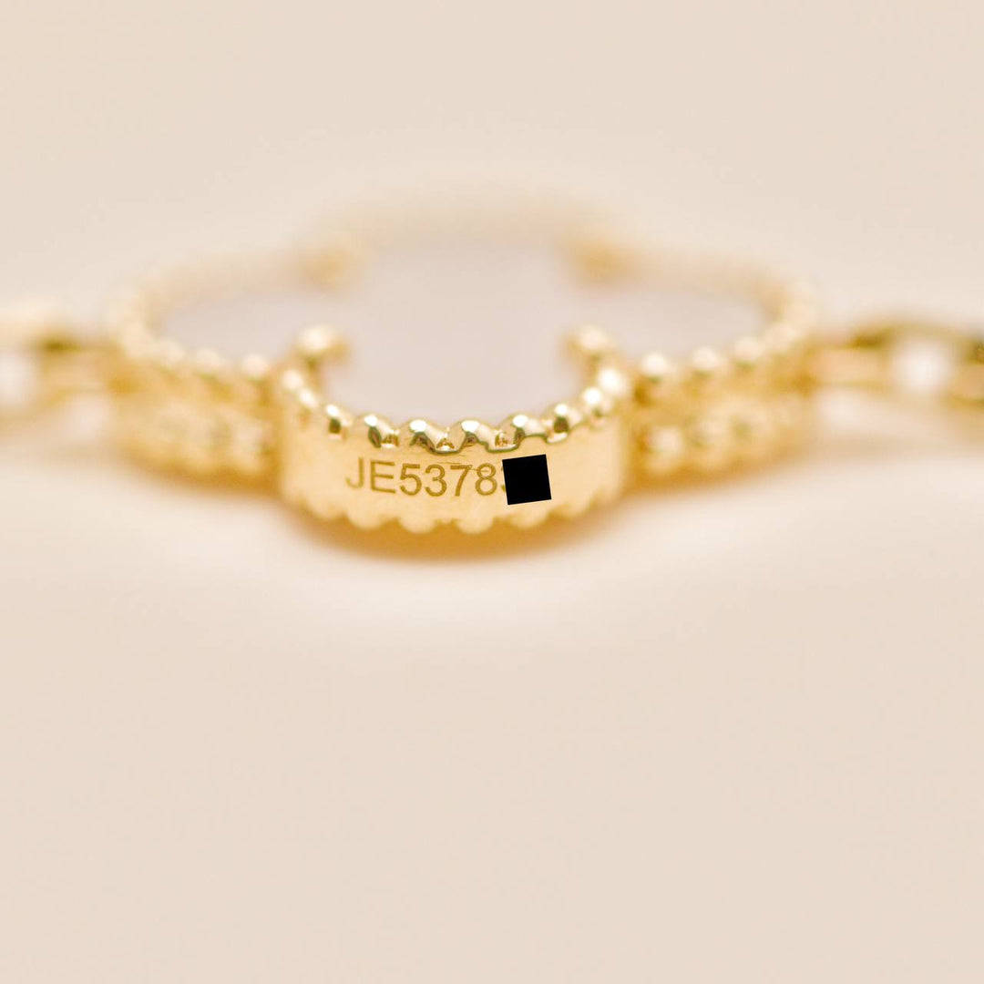 Second Hand Authentic Van Cleef Vintage Alhambra 5 Motif Bracelet Mother of Pearl