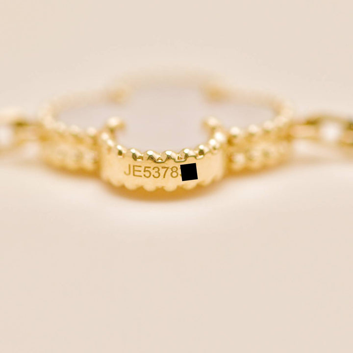 Second Hand Authentic Van Cleef Vintage Alhambra 5 Motif Bracelet Mother of Pearl