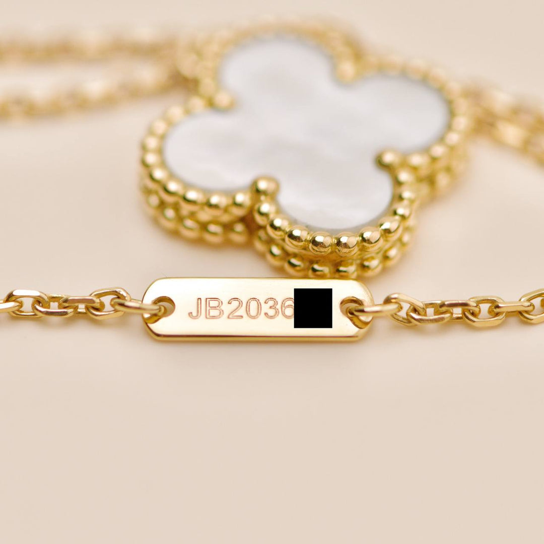 Van Cleef & Arpels Vintage Alhambra Necklace Mother of Pearl 18K Yellow Gold