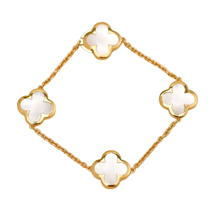 Preloved Authentic Van Cleef & Arpels Pure Alhambra Bracelet Mother of Pearl 18K Yellow Gold