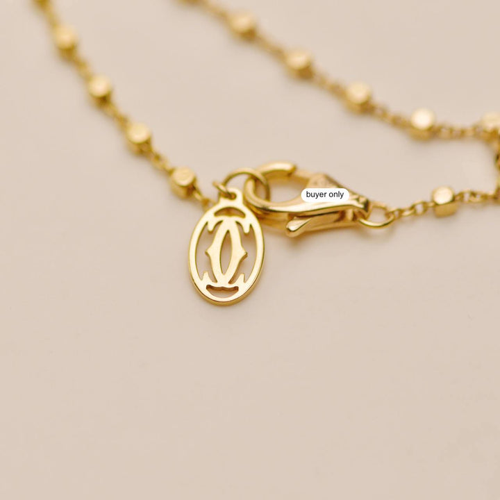 Second Hand Cartier Panthère de Cartier Diamond Garnet Onyx 18K Gold Necklace