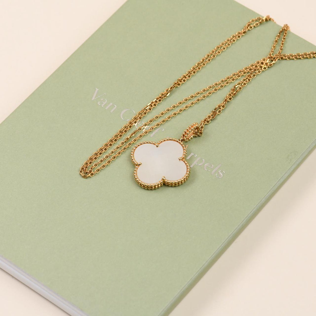Van Cleef & Arpels Magic Alhambra Mother of Pearl Necklace 18k Yellow Gold
