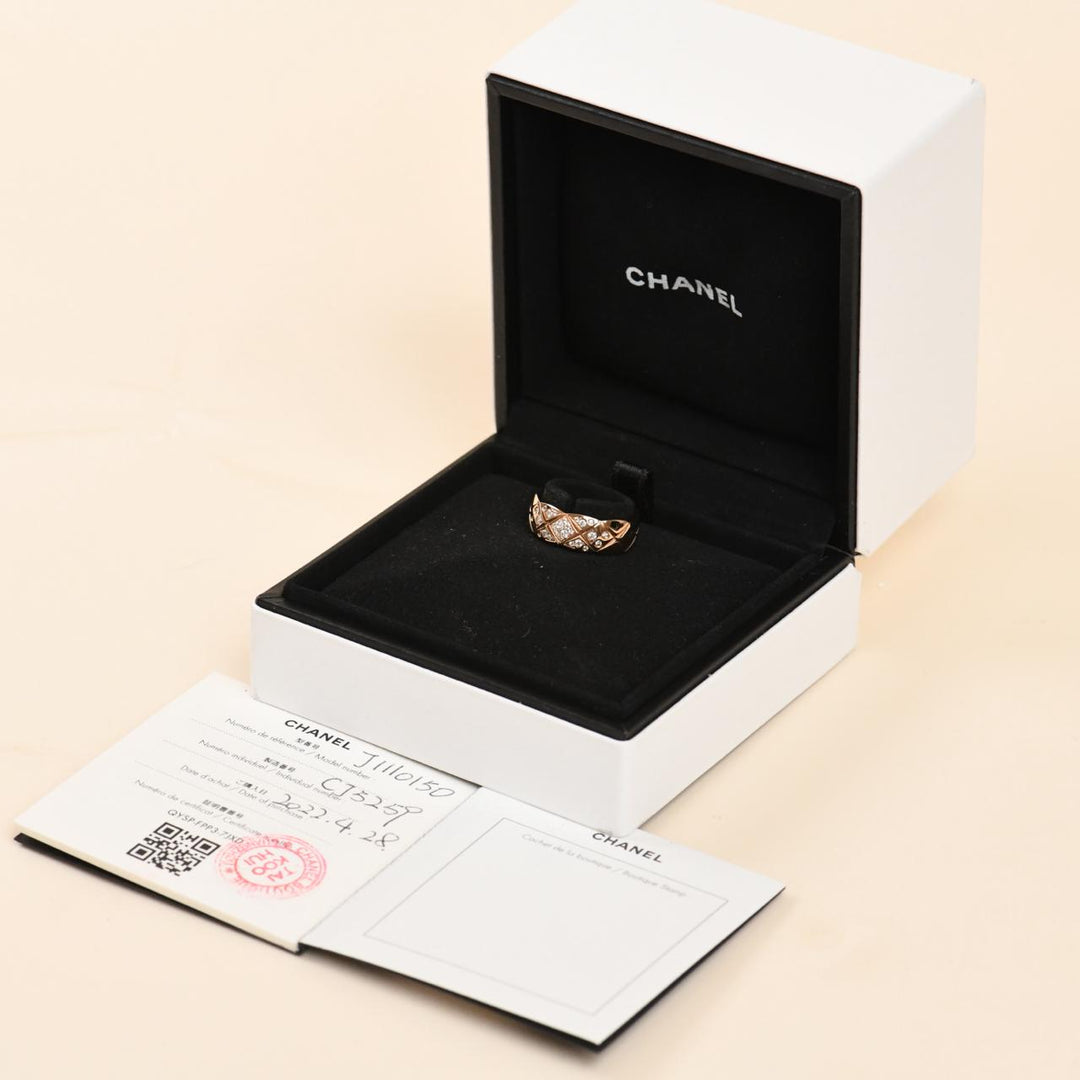 Chanel Coco Crush Diamond Small Ring 18 Rose Gold Size 51