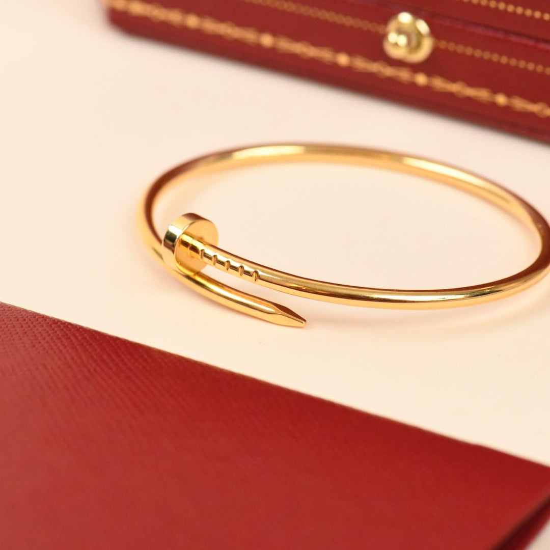 Authentic Used Cartier Juste un Clou Bracelet Small Model 18K Yellow Gold Size 15