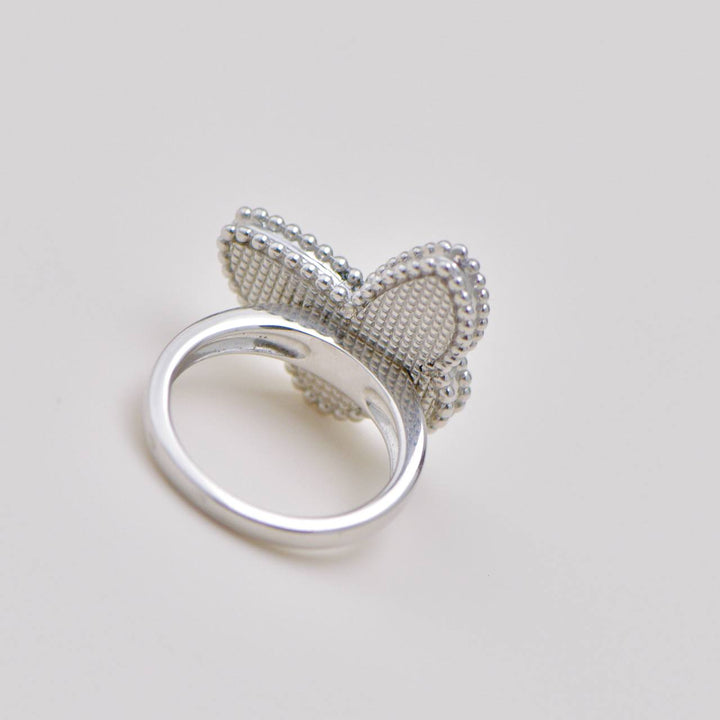 Authentic Used VCA Lucky Alhambra Turquoise Butterfly Ring Size 51