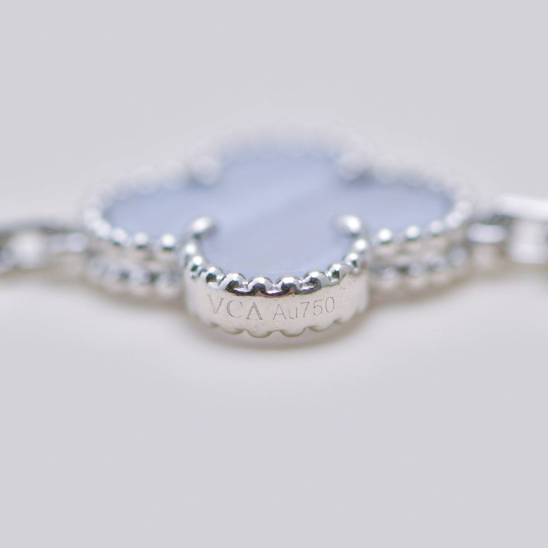 Second Hand Authentic VCA Vintage Alhambra Chalcedony 5 Motif Bracelet