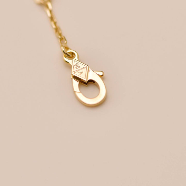 Authentic VCA Vintage Alhambra Hammered 18K Yellow Gold Necklace