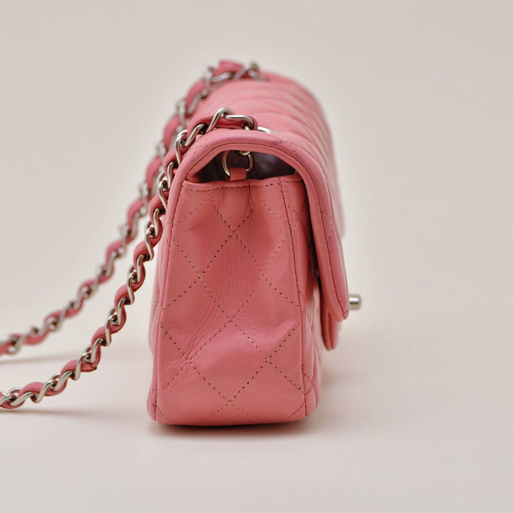 Authentic Preowned Chanel Mini Classic Flap Bag Pink Quilted Lambskin Leather