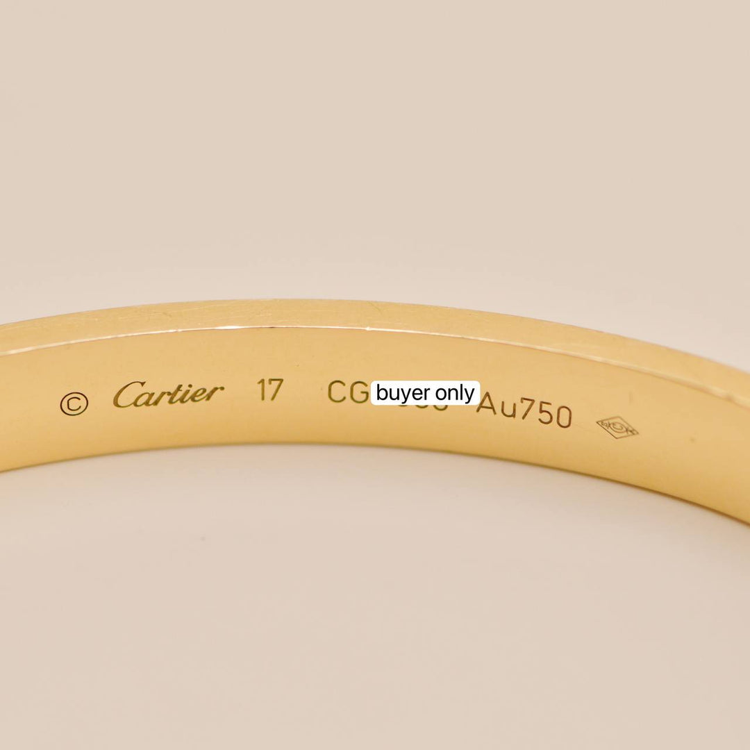 Cartier Love Bracelet Classic Model 18K Yellow Gold Size 17