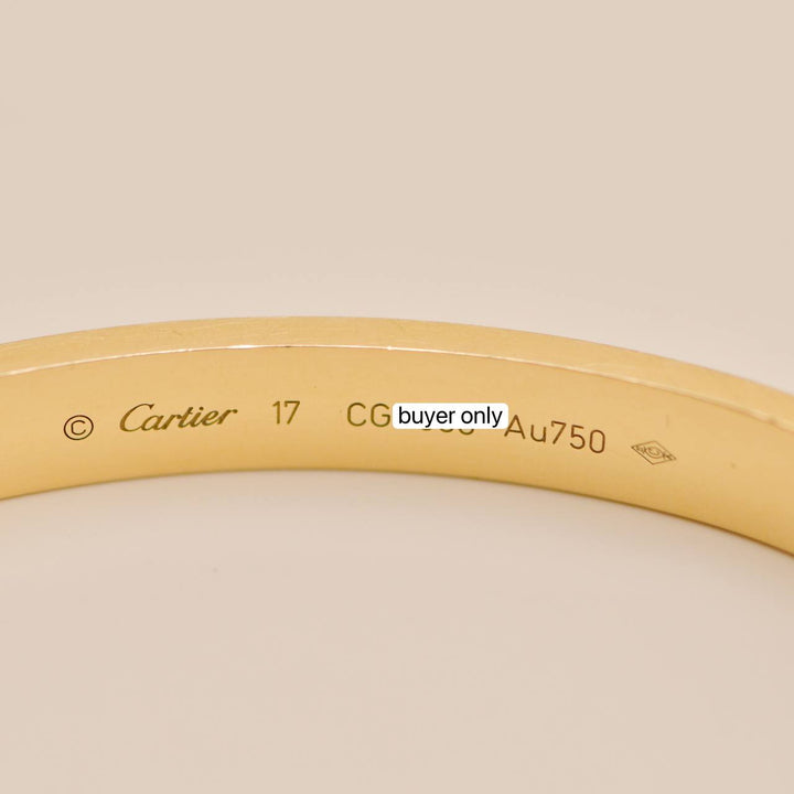 Cartier Love Bracelet Classic Model 18K Yellow Gold Size 17