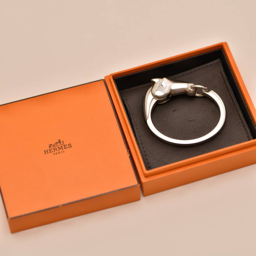 Authentic Preloved Full set Hermès Galop Horse Head Silver Small Model Bracelet