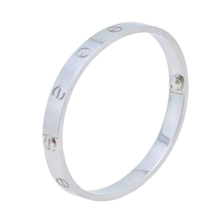 Preloved Authentic Cartier Love Bracelet Classic Model 18K White Gold Size 18