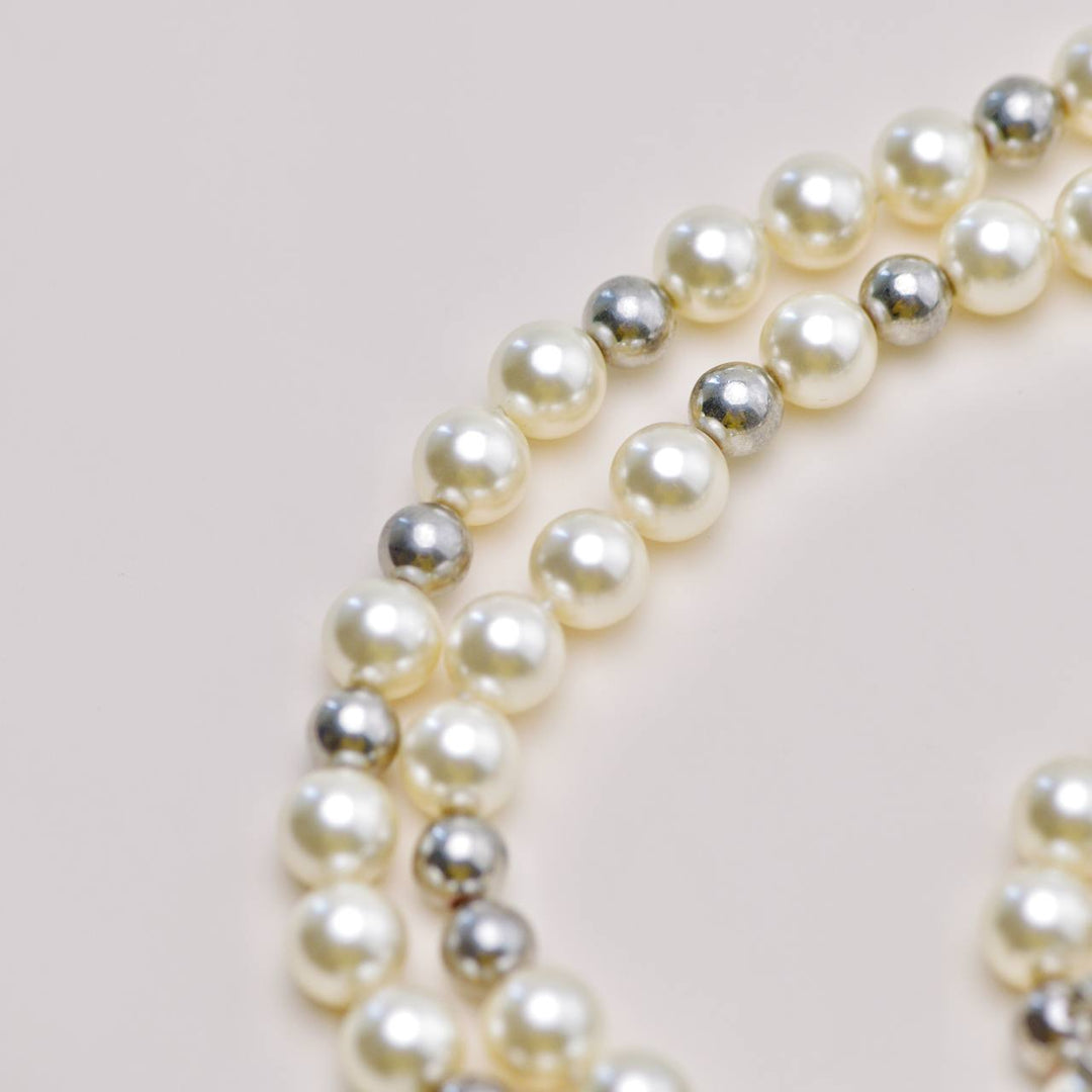 Preowned Chanel CC Sautoir Faux Pearl Long Chain Necklace