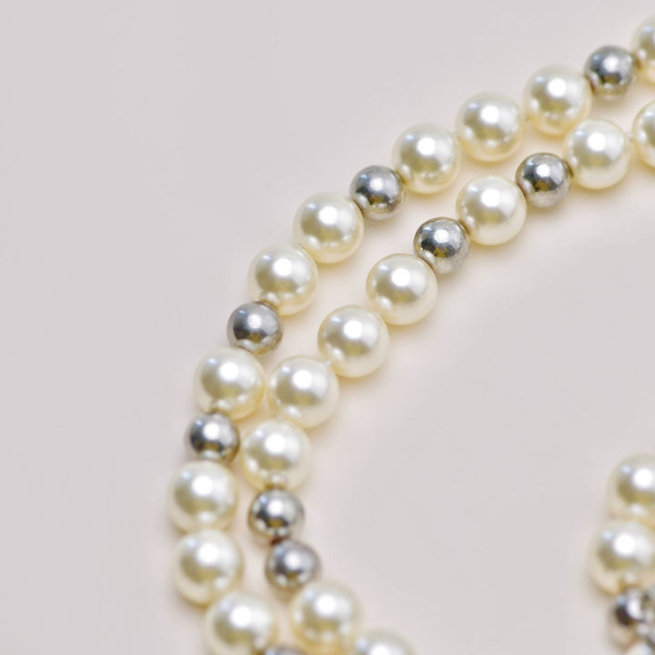 Preowned Chanel CC Sautoir Faux Pearl Long Chain Necklace