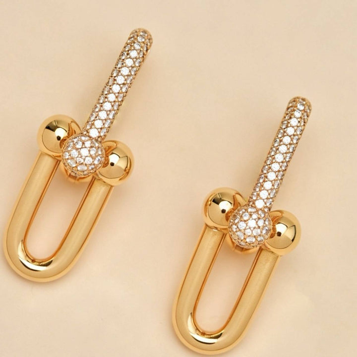 Tiffany & Co. HardWear Large Link Pavé Diamond 18K Rose Gold Earrings