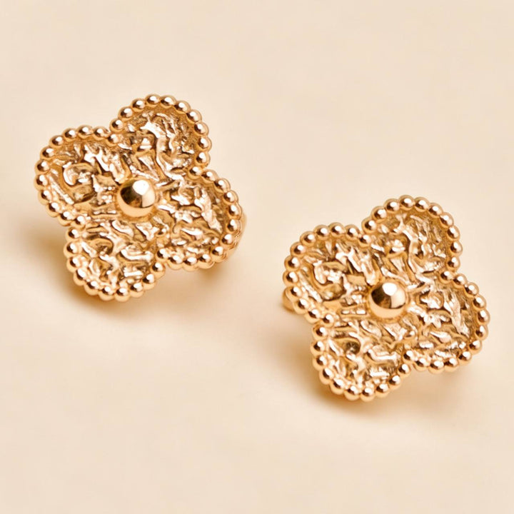 Authentic VCA Vintage Alhambra Hammered Earrings