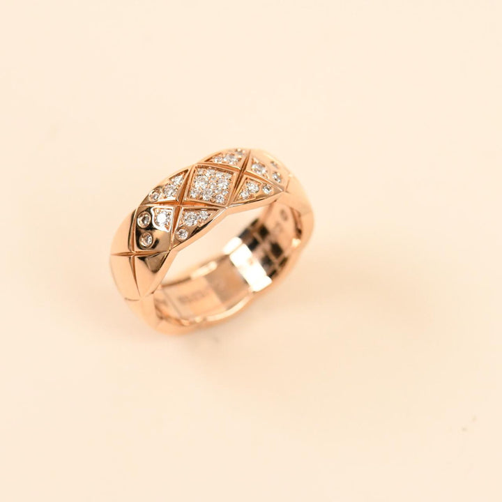 Chanel Coco Crush Diamond Small Ring 18 Rose Gold Size 51