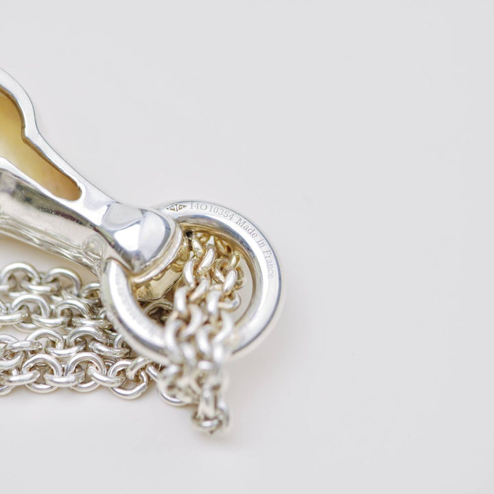 Authentic Hermès Galop Horse Motif Silver Necklace Large Model