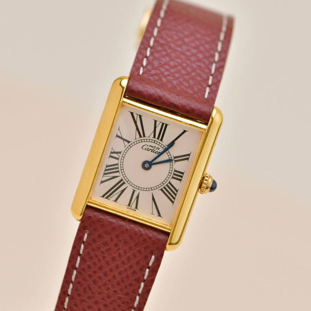 Preloved Authentic Cartier Tank Must Opalan Vermeil Watch Large Model reference W1005654