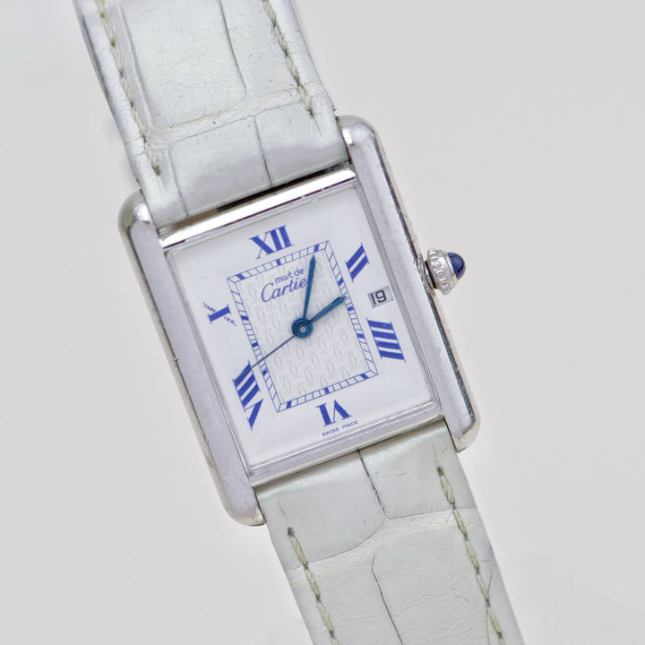 Preowned Authentic Cartier Tank Must Silver Watch Large Model reference W1014154