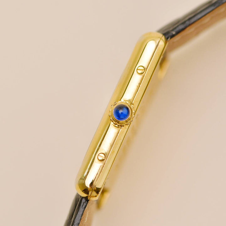Used Authentic Cartier Must de Cartier Tank Vermeil Quartz Wristwatch