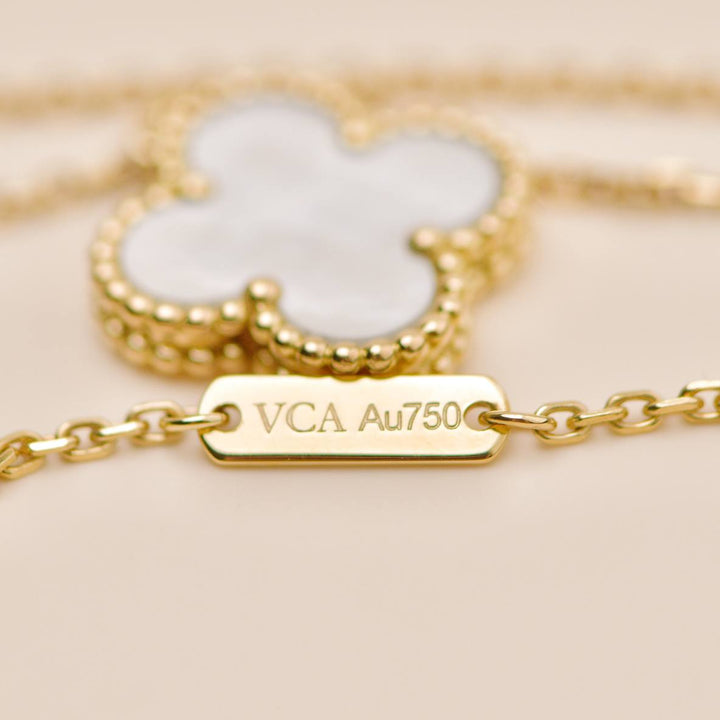 Van Cleef & Arpels Vintage Alhambra Necklace Mother of Pearl 18K Yellow Gold