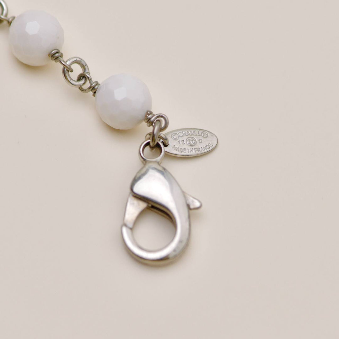 Preowned Chanel CC Crystal Pearl & Cube Long Necklace