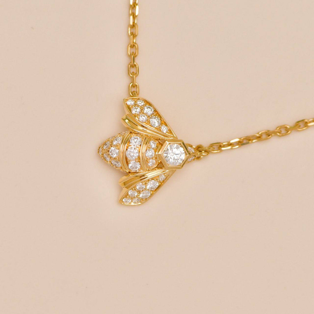 Preloved Authentic Chaumet Bee de Chaumet Diamond Necklace 18K Yellow Gold