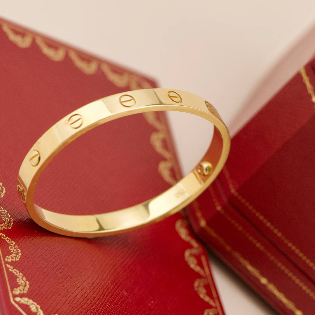Used Cartier Love 18K Yellow Gold Bracelet Size 17