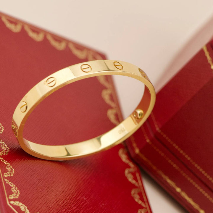 Used Cartier Love 18K Yellow Gold Bracelet Size 17