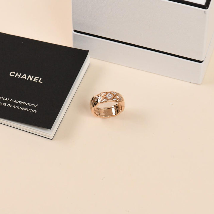 Chanel Coco Crush Diamond Small Ring 18 Rose Gold Size 51