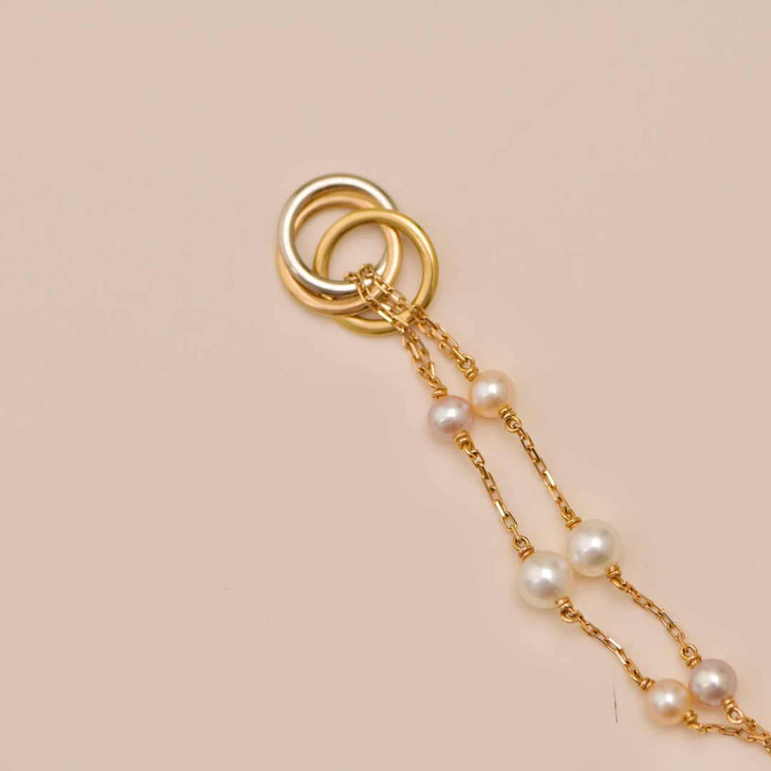 Cartier Trinity Pearl Bracelet in 18K Yellow, White & Rose Gold