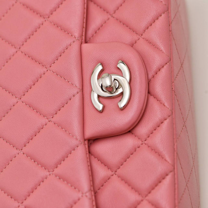 Authentic Chanel Mini Classic Flap Bag Pink Quilted Lambskin Leather