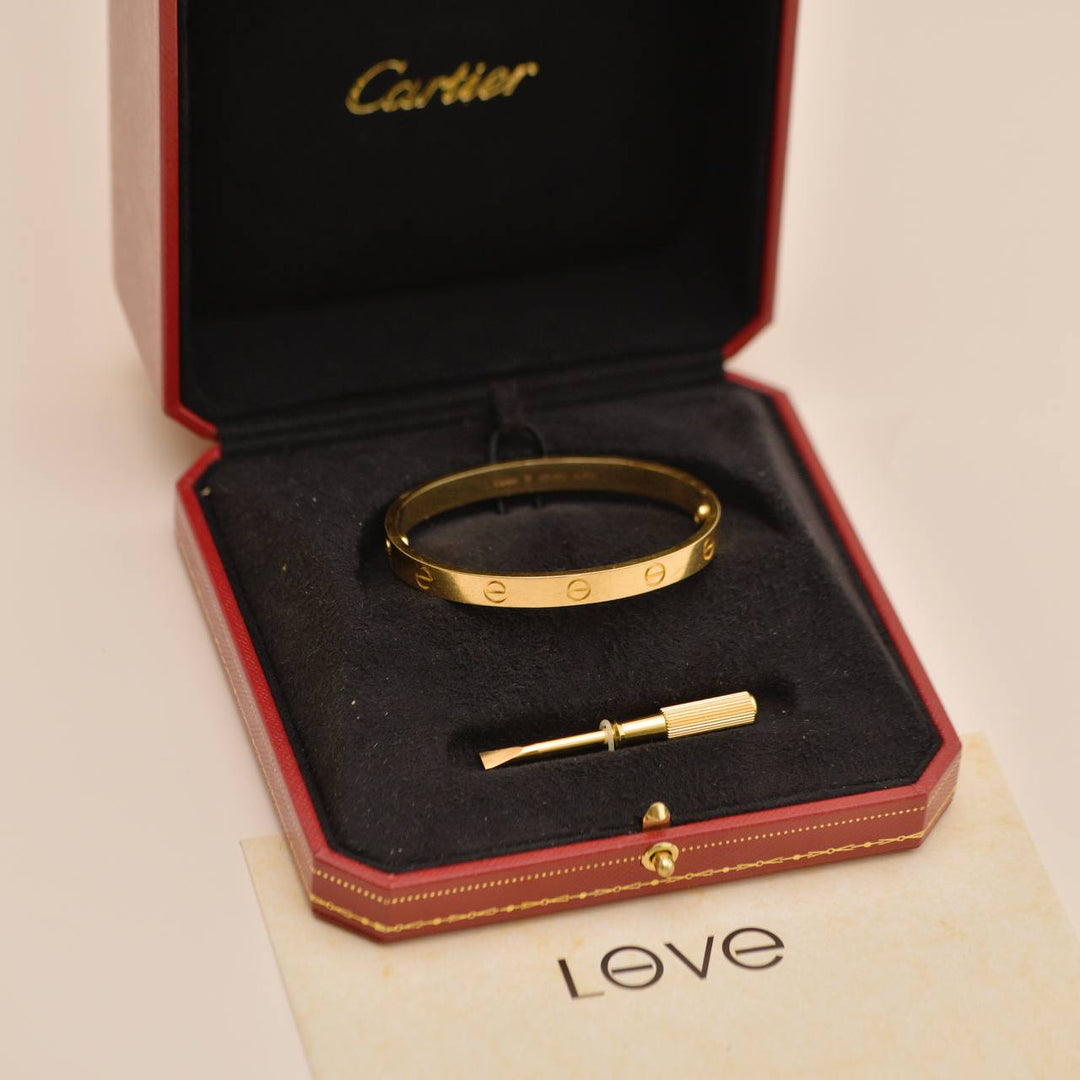 Cartier Love Bracelet Classic Model 18K Yellow Gold Size 17