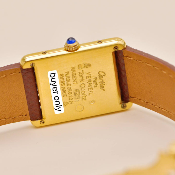 Authentic Preowned Cartier Tank Must Opalan Vermeil Watch Large Model reference W1005654
