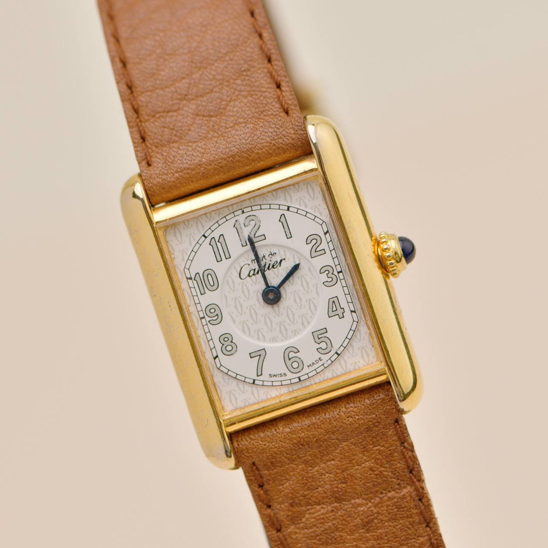 Used Authentic Cartier Tank Must Vermeil Watch Small Model reference W1013854