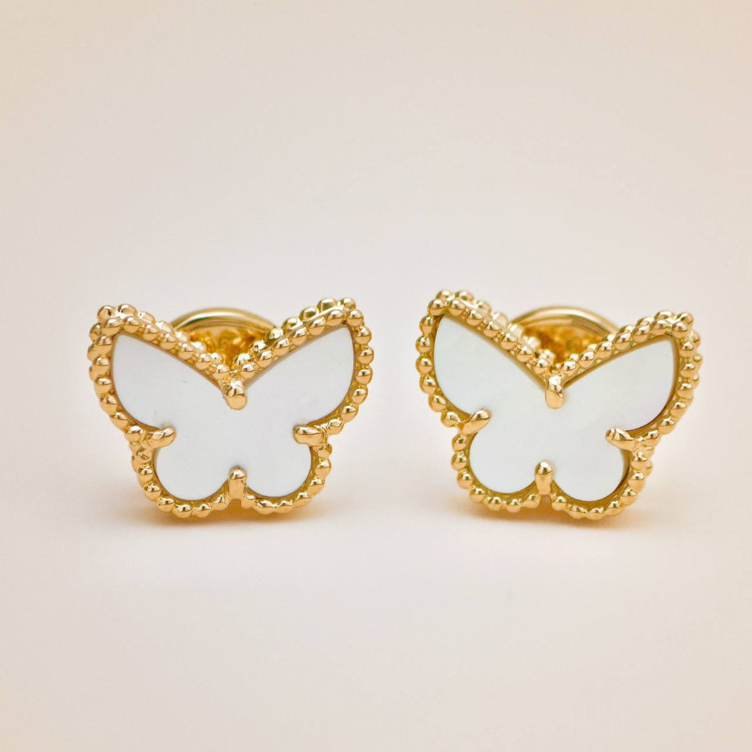 Preloved Authentic VCA Sweet Alhambra Butterfly Mother of Pearl Earstuds