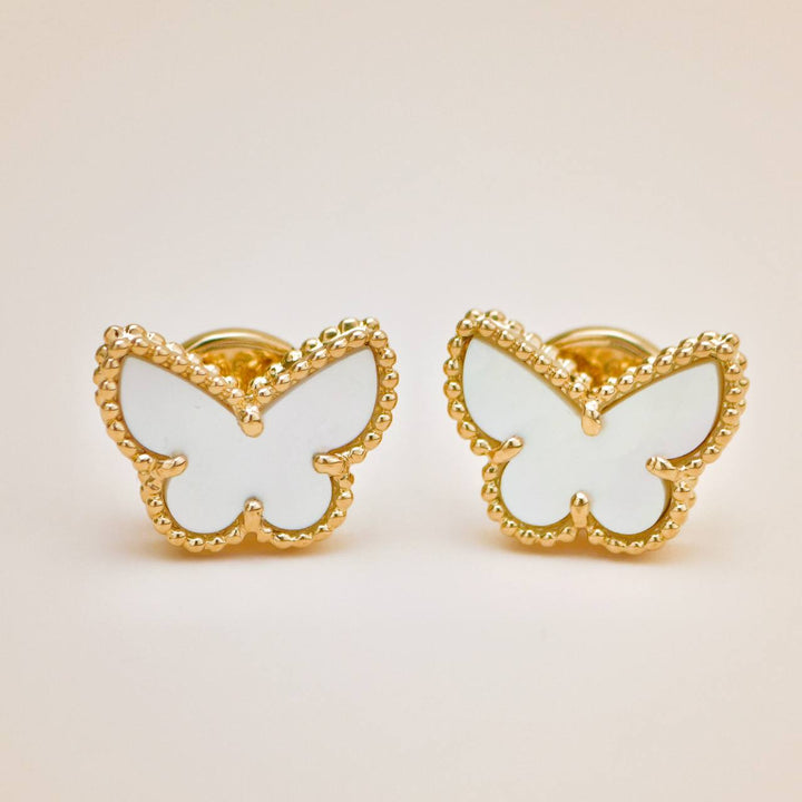 Preloved Authentic VCA Sweet Alhambra Butterfly Mother of Pearl Earstuds