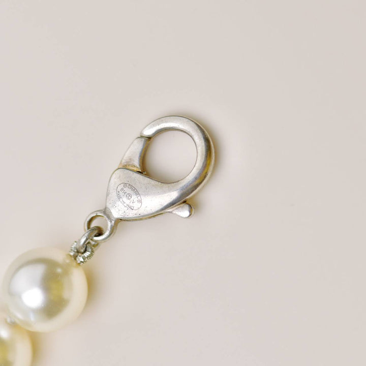 Used Chanel CC Sautoir Faux Pearl Long Chain Necklace