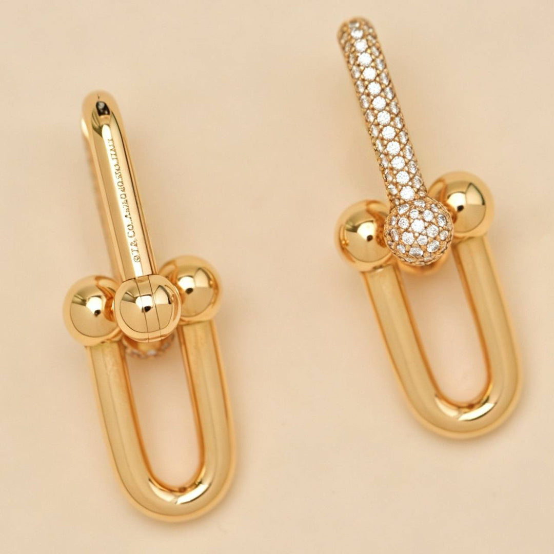 Tiffany & Co. HardWear Large Link Pavé Diamond 18K Rose Gold Earrings