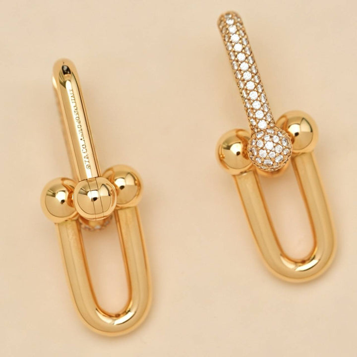 Tiffany & Co. HardWear Large Link Pavé Diamond 18K Rose Gold Earrings