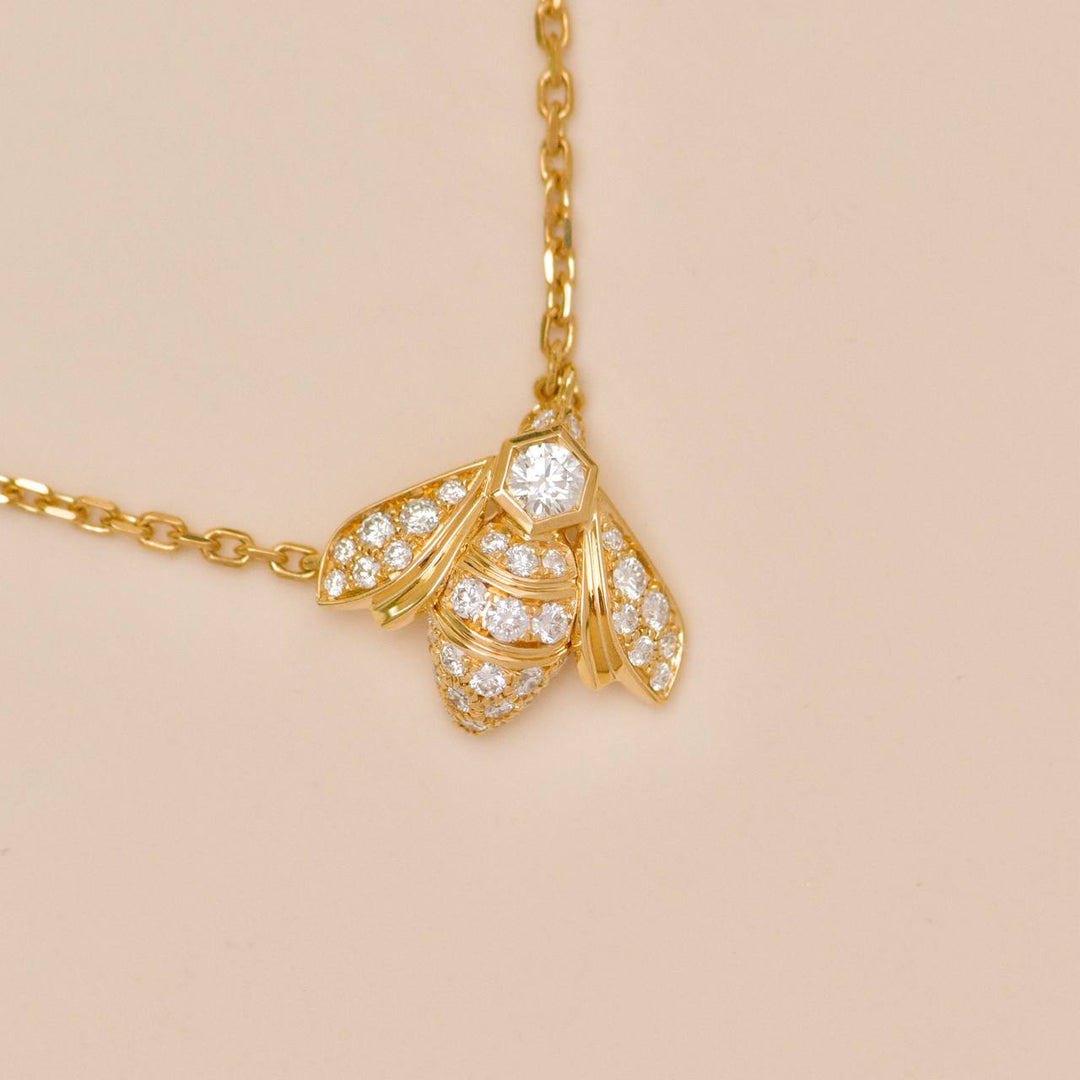 Preowned Authentic Chaumet Bee de Chaumet Diamond Necklace 18K Yellow Gold